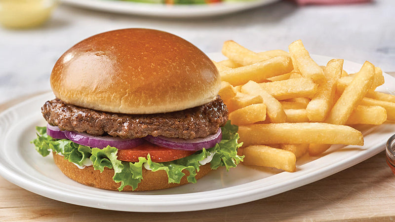 hamburger with french fries